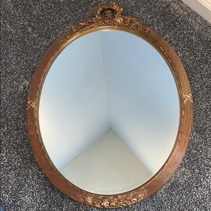 Vintage oval brown/golden mirror
